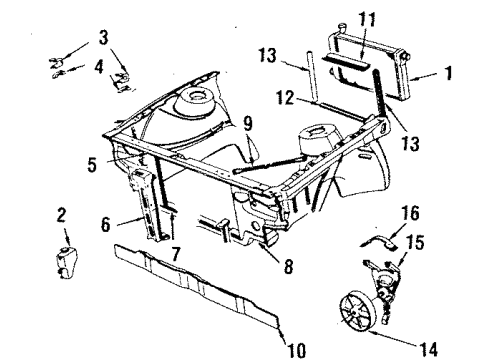 1984 Buick Skylark Fan Kit,Electric Cooling Diagram for 22088724