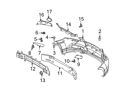 2010 Pontiac G3 Front Bumper Diagram