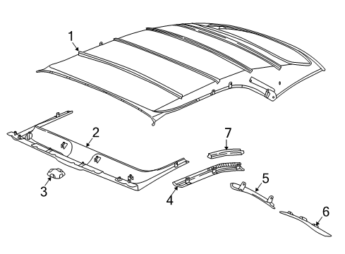 2017 Buick Cascada Cover, Folding Top Rear Side Rail Link Trim Diagram for 13426140