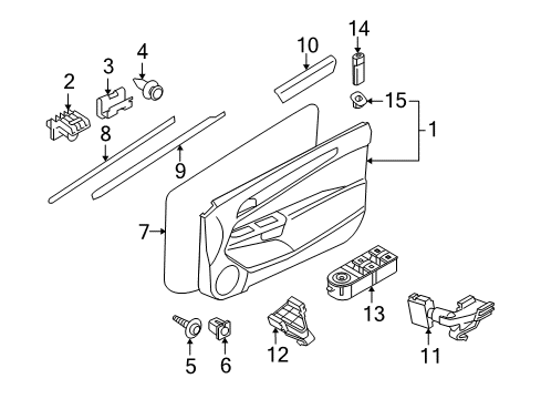 2008 Saturn Astra Trim,Front Side Door *Charcoal Diagram for 94700938