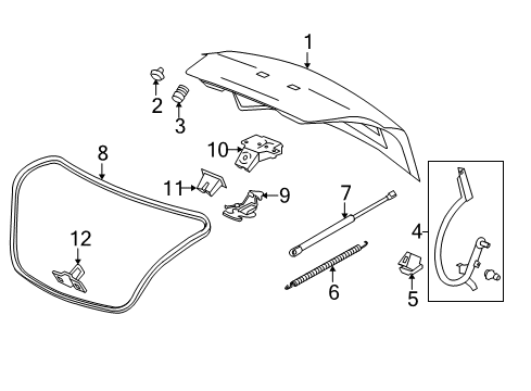 2014 Buick LaCrosse Trunk Lid Diagram