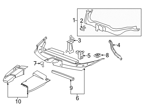 2013 Cadillac CTS Radiator Support Diagram 3 - Thumbnail