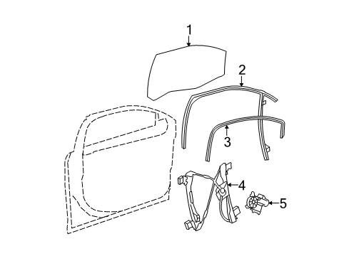 2007 Saturn Aura Front Door - Glass & Hardware Diagram 2 - Thumbnail