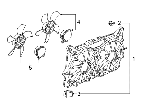 2018 GMC Sierra 1500 Insulator, Engine Coolant Fan Shroud Diagram for 15780791