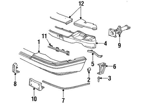 1995 Cadillac Seville Front Bumper Diagram 1 - Thumbnail