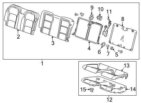 2017 Chevy Camaro Rear Seat Components Diagram 2 - Thumbnail