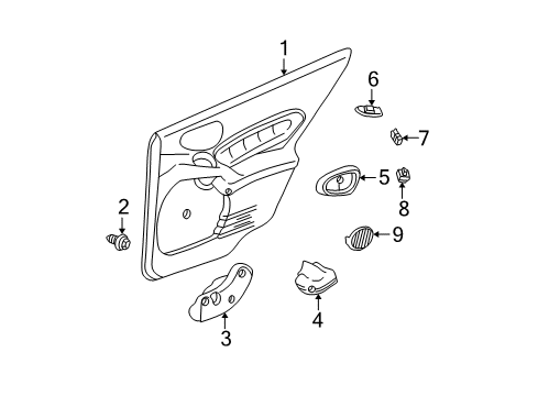 1999 Pontiac Grand Am Trim Assembly, Rear Side Door *Neutrl M D Diagram for 22612127