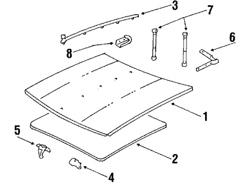 1985 Oldsmobile 98 Rod Assembly, Hood Open Asst Diagram for 22522923