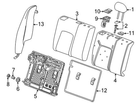 2021 Chevy Trailblazer COVER ASM-R/SEAT BK *GRAY Y Diagram for 42745614