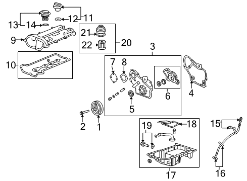 2008 Pontiac G5 Engine Parts & Mounts, Timing, Lubrication System Diagram 1 - Thumbnail