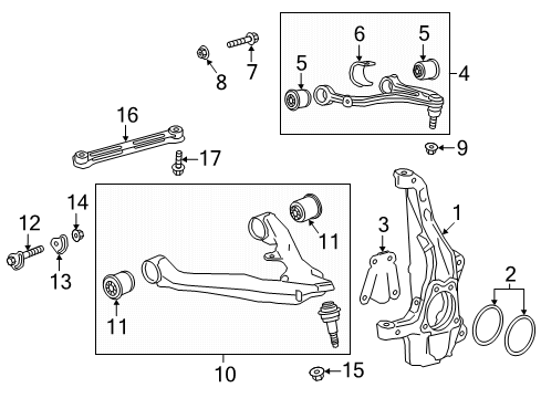 2019 Chevy Silverado 1500 Front Suspension, Control Arm Diagram 1 - Thumbnail