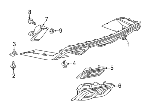 2022 Cadillac CT4 Bumper & Components - Rear Diagram 2 - Thumbnail