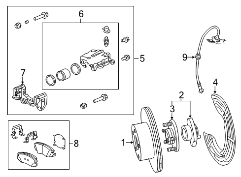 2017 Chevy Caprice Front Brake Rotor Diagram for 92260109