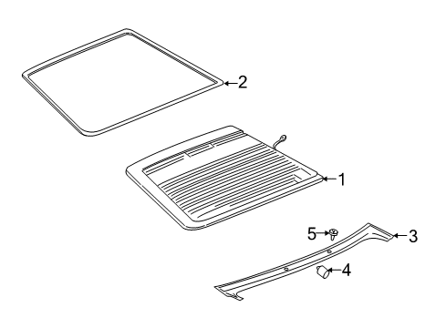 2004 Cadillac Seville Back Glass, Reveal Moldings Diagram