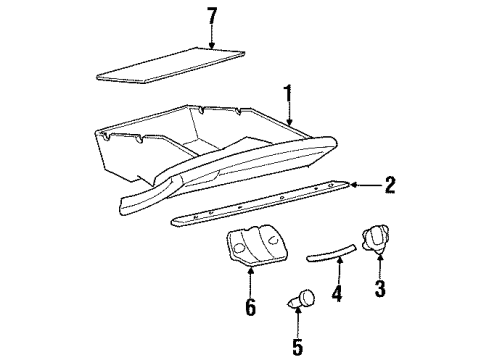 2001 Oldsmobile Aurora Handle Asm,Instrument Panel Compartment Door Latch Release *Neutral Diagram for 22683842