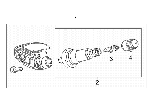 2022 Cadillac CT5 Sensor Assembly, Tire Press Ind Diagram for 13538759