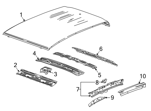 2022 GMC Canyon Bracket Assembly, Roof Rail Rear Asst Handle Diagram for 23187889