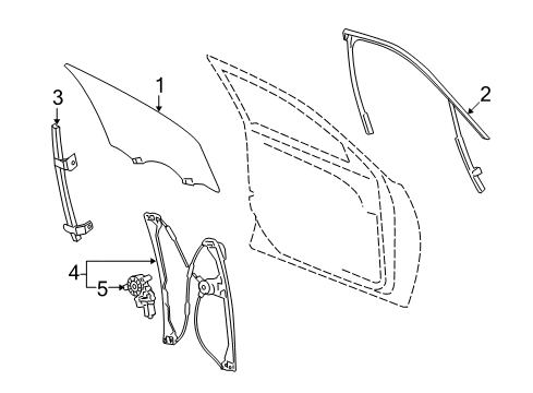 2015 Buick LaCrosse Window Assembly, Front Side Door Diagram for 15947875