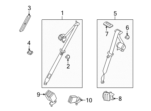 2008 Saturn Astra Bracket,Rear Seat Shoulder Belt Guide Diagram for 90462795