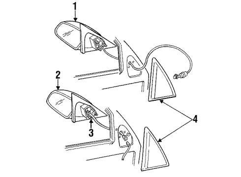 1997 Pontiac Grand Am Panel Assembly, Front Side Door Upper Front Trim Finish *Graphite Diagram for 22654689