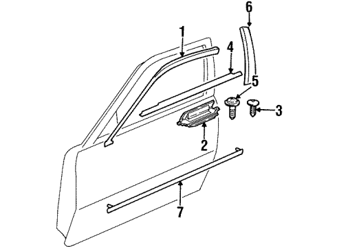 1999 Oldsmobile Intrigue Exterior Trim - Front Door Diagram