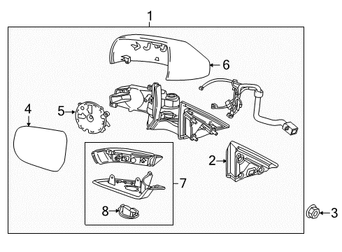 2014 Cadillac ATS Outside Mirrors Diagram