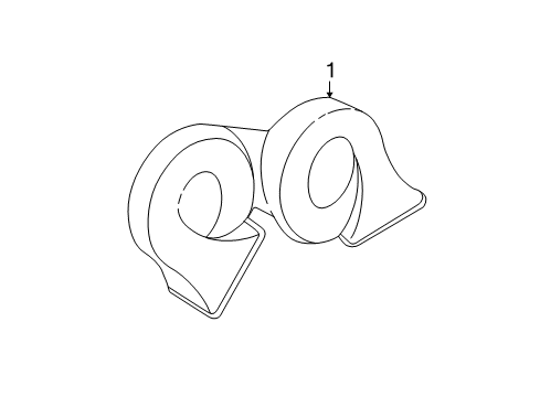 2008 Cadillac STS Horn Assembly, 500 Hertz Diagram for 25824314