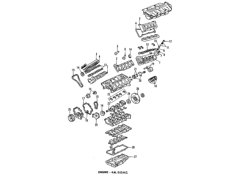 2010 Cadillac DTS Engine Parts, Mounts, Cylinder Head & Valves, Camshaft & Timing, Oil Pan, Oil Pump, Crankshaft & Bearings, Pistons, Rings & Bearings Diagram