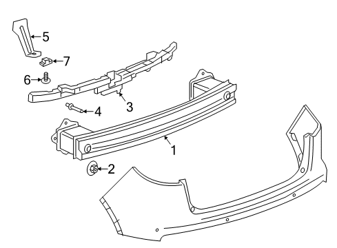 2018 Buick Envision Bracket,Rear Bumper Fascia Diagram for 22916156