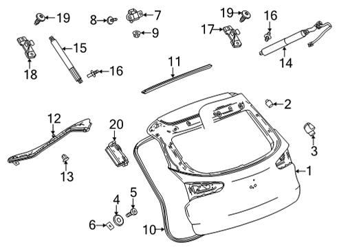 2022 Buick Encore GX Switch Assembly, L/Gate Close *Jet Black Diagram for 42719865