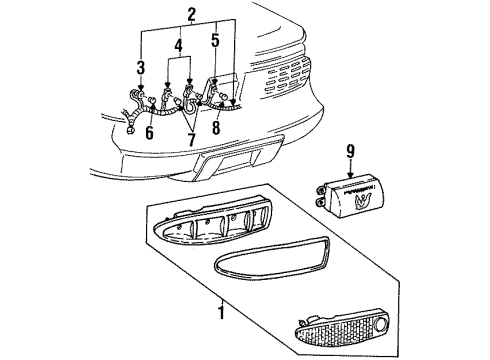 2002 Pontiac Firebird Filler, Tail Lamp *Argent Diagram for 10312725