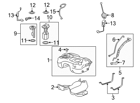 2008 Saturn Vue Fuel Tank Fuel Pump Module Kit (W/O Fuel Level Sensor) Diagram for 19180441