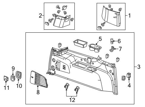 2020 GMC Yukon XL Interior Trim - Quarter Panels Diagram 1 - Thumbnail