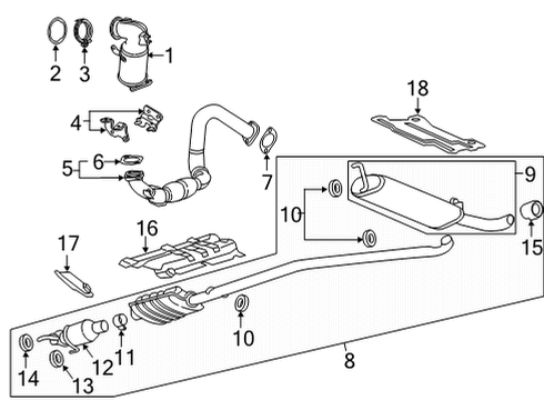 2021 Chevy Trax Exhaust Components Diagram 1 - Thumbnail