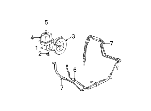 2007 Chevy Trailblazer P/S Pump & Hoses, Steering Gear & Linkage Diagram 4 - Thumbnail