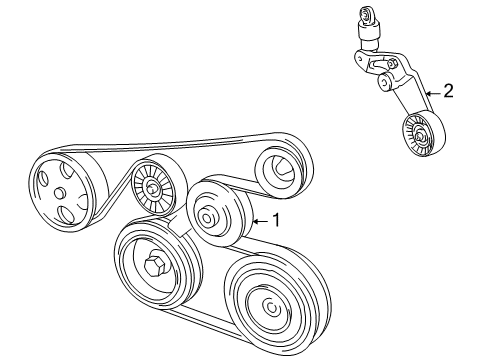 2005 Pontiac Vibe Belt,Water Pump & A/C Compressor & Generator & P/S Pump Diagram for 88970232