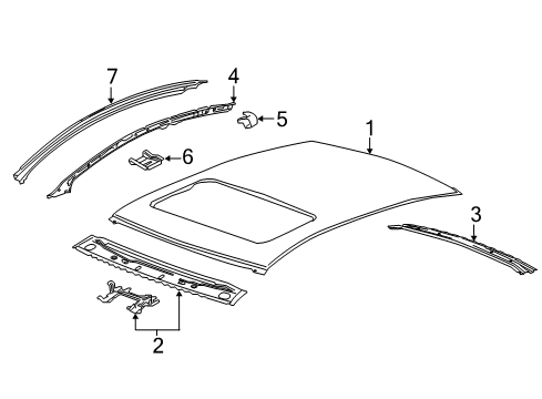 2019 Chevy Malibu Roof & Components Diagram 1 - Thumbnail