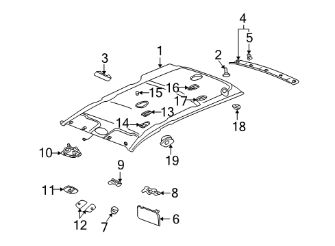 2007 Saturn Vue Interior Trim - Roof Diagram 1 - Thumbnail