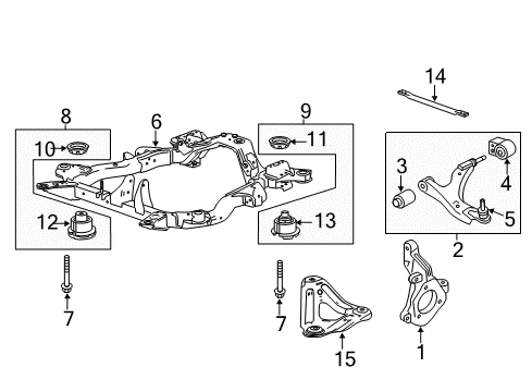 2017 GMC Terrain Front Suspension Components, Lower Control Arm, Stabilizer Bar Diagram