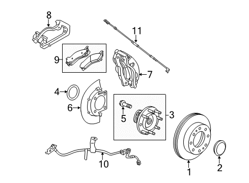 2013 Chevy Silverado 3500 HD Brake Components, Brakes Diagram 4 - Thumbnail