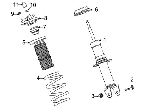 2022 Chevy Corvette Shocks & Components - Front Diagram 4 - Thumbnail