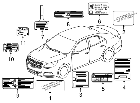 2013 Chevy Malibu Information Labels Diagram