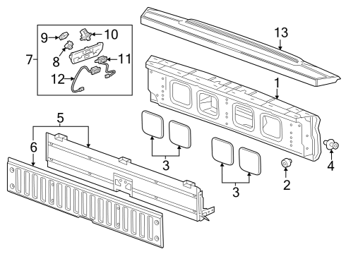 2022 Chevy Silverado 1500 Tail Gate - Body & Hardware Diagram 2 - Thumbnail