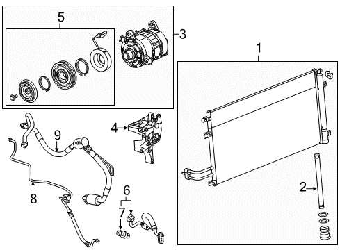 2019 Chevy Tahoe A/C Condenser, Compressor & Lines Diagram 2 - Thumbnail