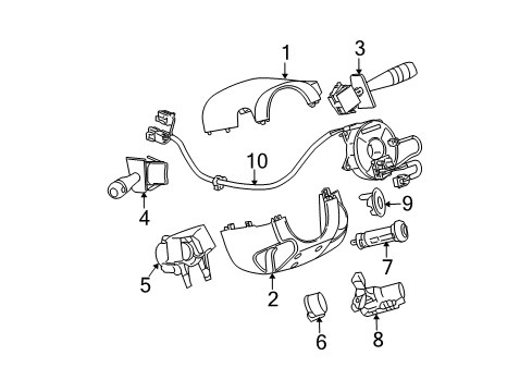 2005 Chevy Equinox Switch Asm,Windshield Wiper & Windshield Washer Diagram for 15817768