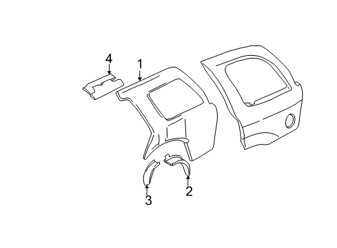 2009 GMC Envoy Inner Structure - Quarter Panel Diagram