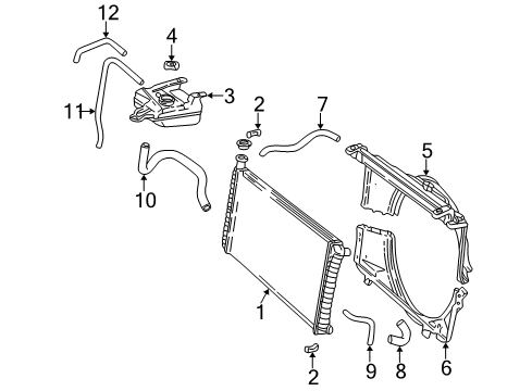 2001 Chevy Express 2500 Radiator & Components Diagram 3 - Thumbnail