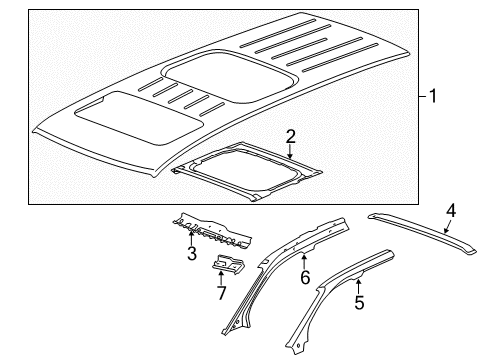 2009 Buick Enclave Roof & Components Diagram 1 - Thumbnail