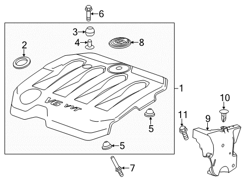 2015 Cadillac XTS Engine Appearance Cover Diagram 2 - Thumbnail