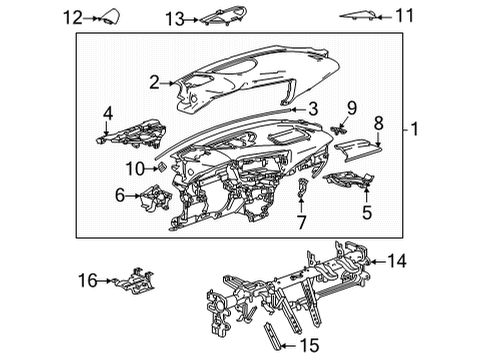 2021 Buick Envision Brace Assembly, Instrument Panel Tie Bar Diagram for 23299761